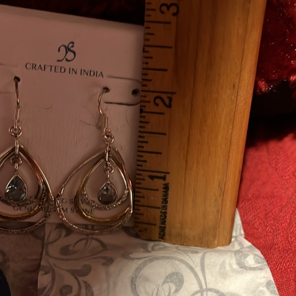 NWOT sterling & topaz earrings - Picture 3 of 3